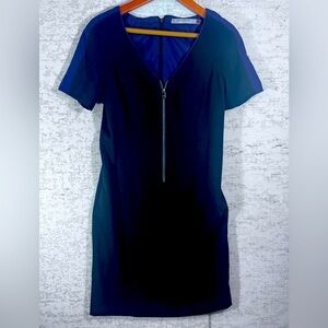 MARC NEW YORK Andrew Marc Black Sheath Dress w/ Front & Back Zippers Size 8